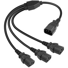 UPS Server IEC 320 C14 to 3X IEC 320 C13 Y Splitter Extension Power Cord