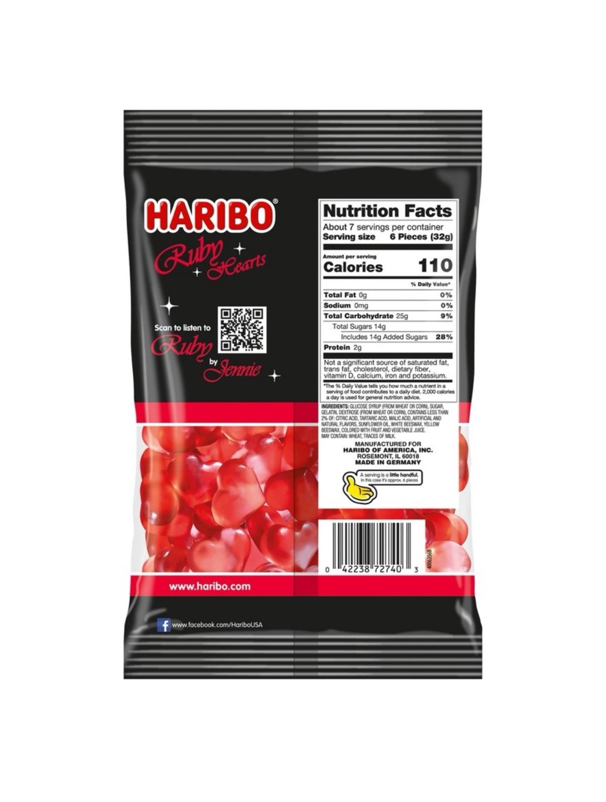 6x Haribo Jennie Ruby Hearts – Jennie’s Edition Share Size 8oz (Lot of 6) – New