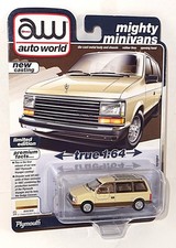 Auto World Mighty Minivans 6 1987 Plymouth Voyager Cream Bronze Rel 2 Ver B