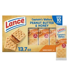 Lance Sandwich Crackers, Captain's Wafers Peanut 1.37 Ounce Pack of 10 