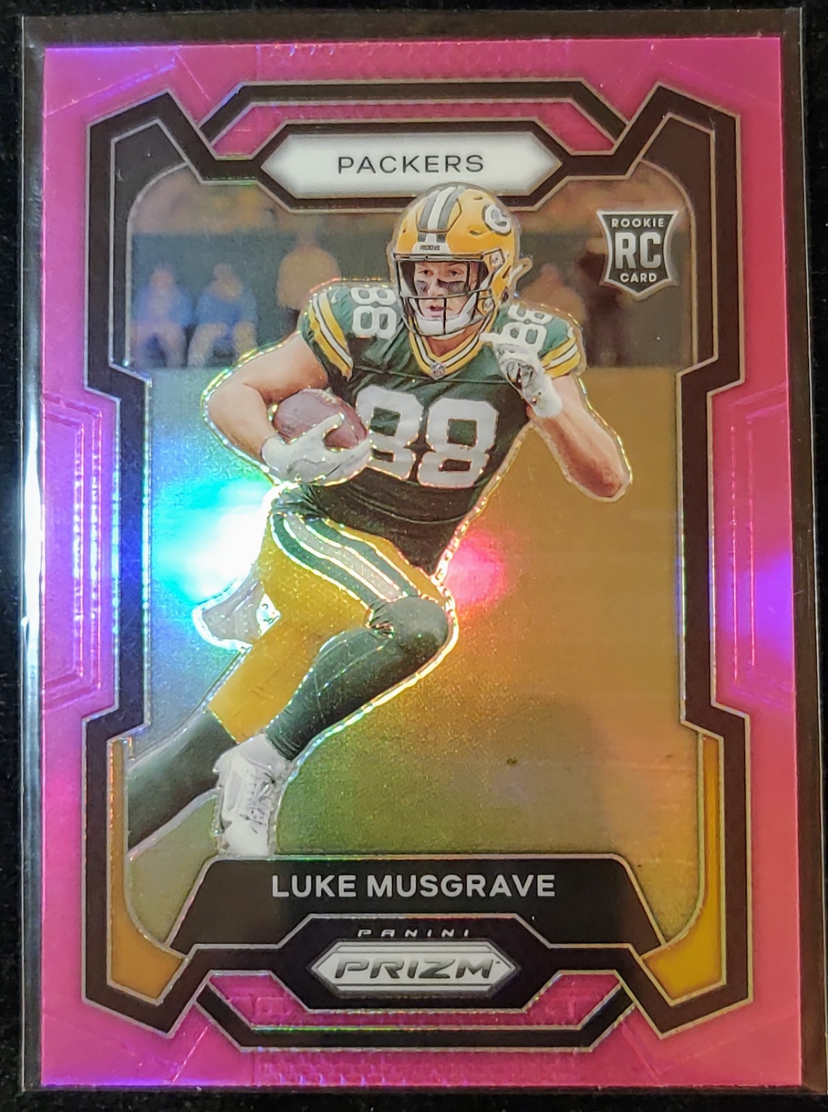 2023 Panini Prizm Football #337 Luke Musgrave Pink (RC) Green Bay Packers
