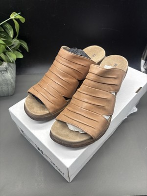 Women s Romika Brown Leather Sandal Wedges New 37/6.5