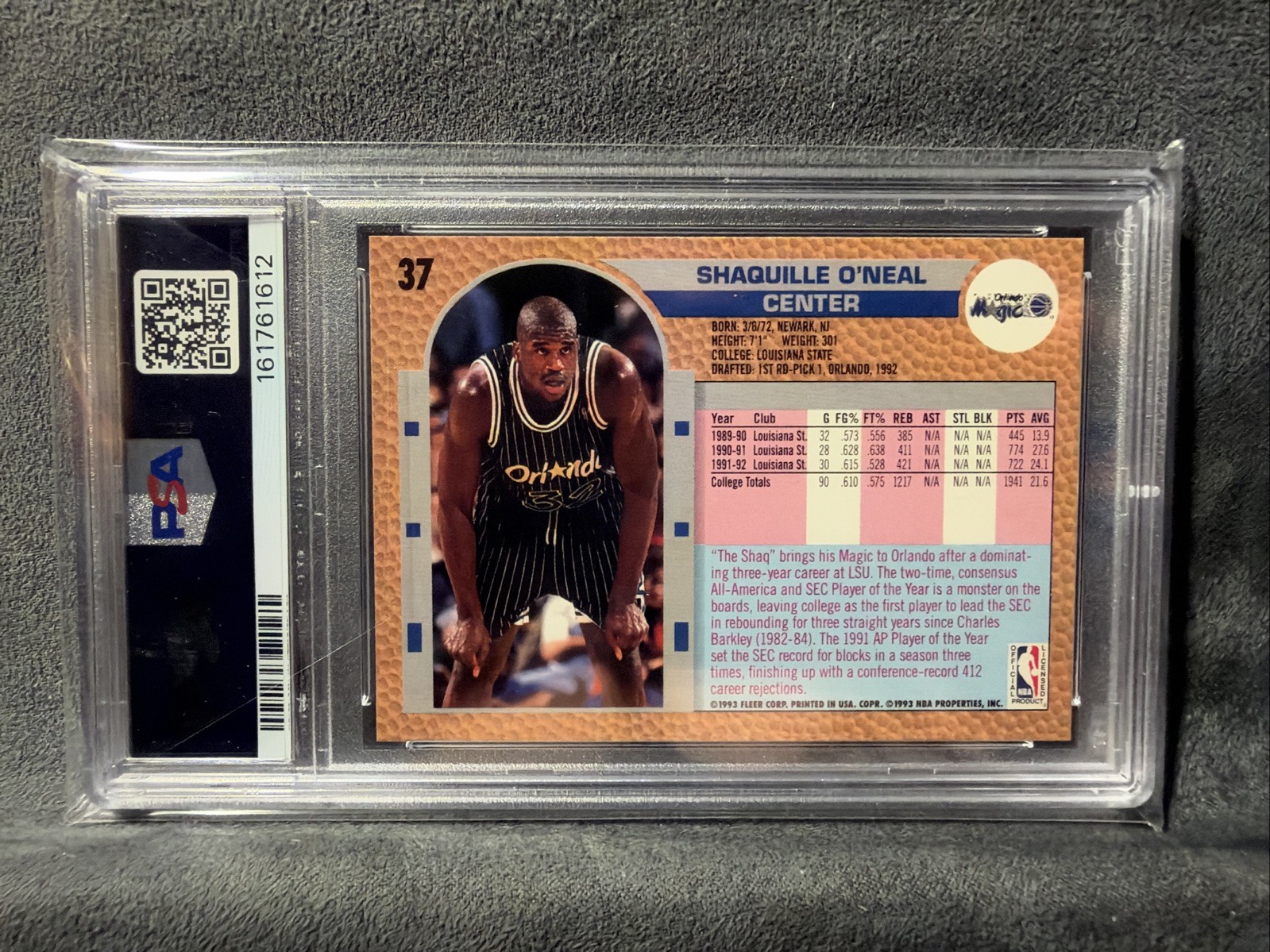 1992 Fleer Drake's Shaquille O’Neal RC🔥PSA 9🔥Orlando Magic HOF👀👀 view 2