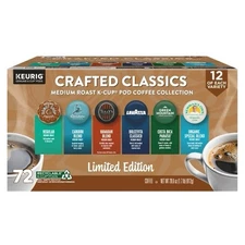 Keurig Crafted Classics Variety Pack, 72 K-Cup Pods, Medium Roast Coffee Bliss