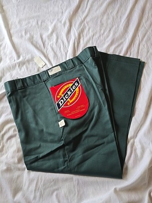 VINTAGE Dickies Green Plain Front Twill Pants (874) 44 x 28 Scotchgard USA NWT