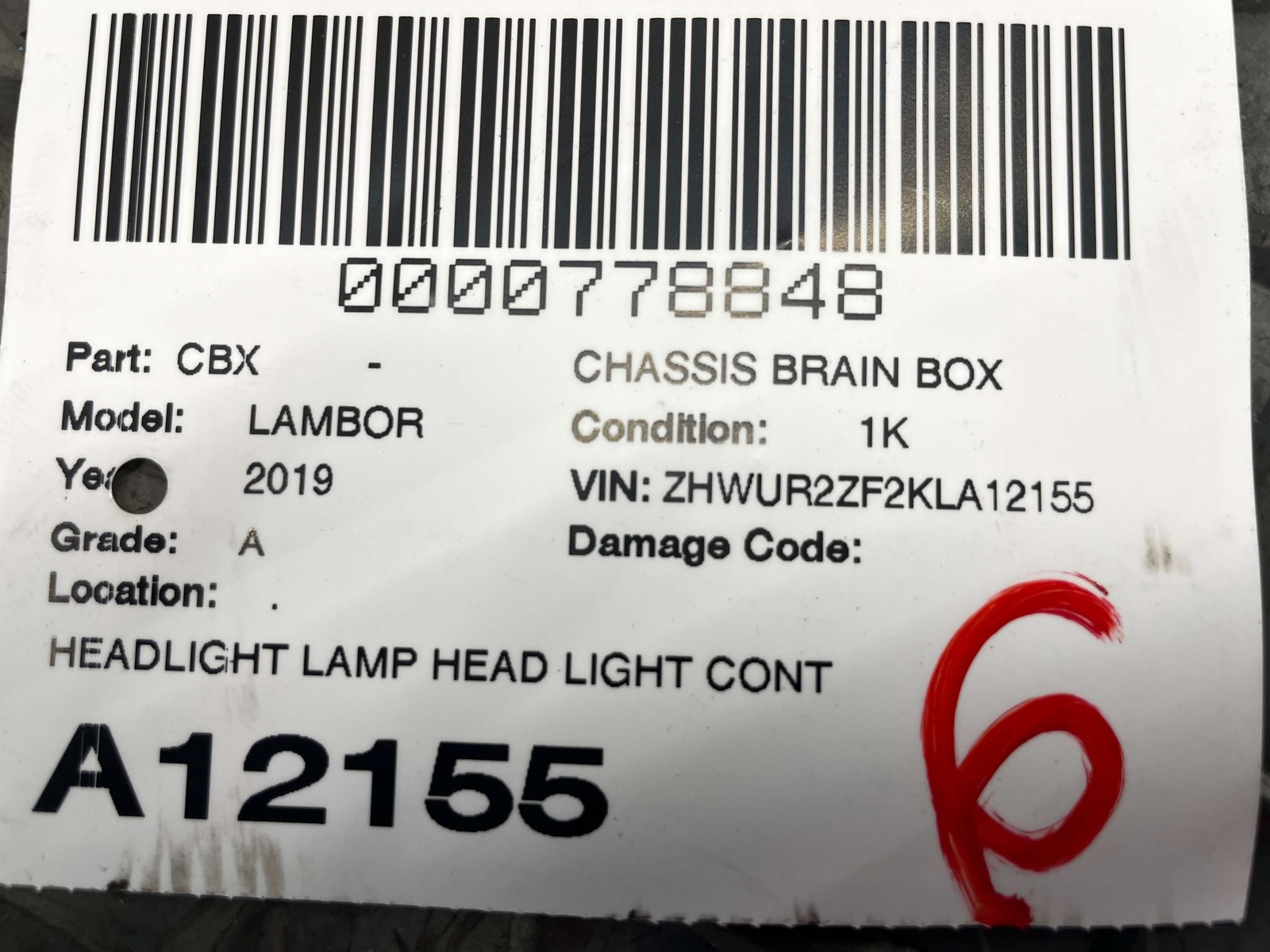 Lamborghini Huracan Light unit P/N 4T0907357A