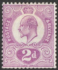 GREAT BRITAIN 1910 KEVII 2d Tyrian plum. cat £90,000. 15 in private hands only.
