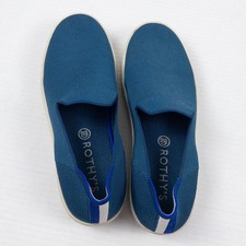 Rothys The Original Slip On Sneaker Womens 8.5 Teal Blue Washable Casual Flat