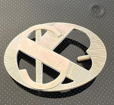 Vintage Belt Buckle S B  Initial Monogram Cut Out Retro Style 1970s 1980s