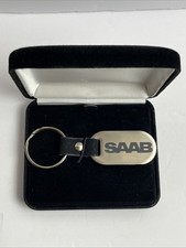 SAAB Logo Metal Keychain Key Ring w/ Presentation Box Automotive Memorabilia
