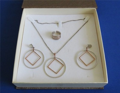 Staatsgeschenk Zypern Vassos Vasiliou Schmuck Set 925er Kette & Ring & Ohrringe 