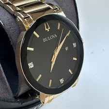 Bulova Futuro Mens Quartz Diamond Accent Date 42mm Watch 97D116