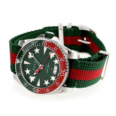Unused GUCCI Dive YA136339 Green Quartz 200M Sapphire Men's Watch