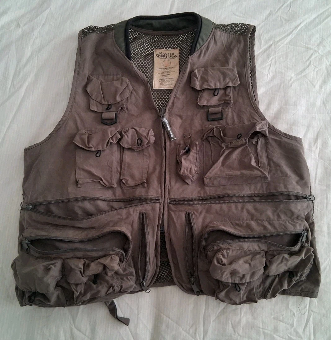 Master Sportsman Rugged Outdoor Gear Vintage Fishing Vest Mens Large 92627