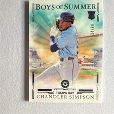2025 Panini Boys of Summer Blue #44 Chandler Simpson RC /99 Tampa Bay