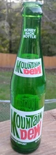 Vintage 1973 Mountain Dew Soda Bottle 10oz ACL Great Color L@@K