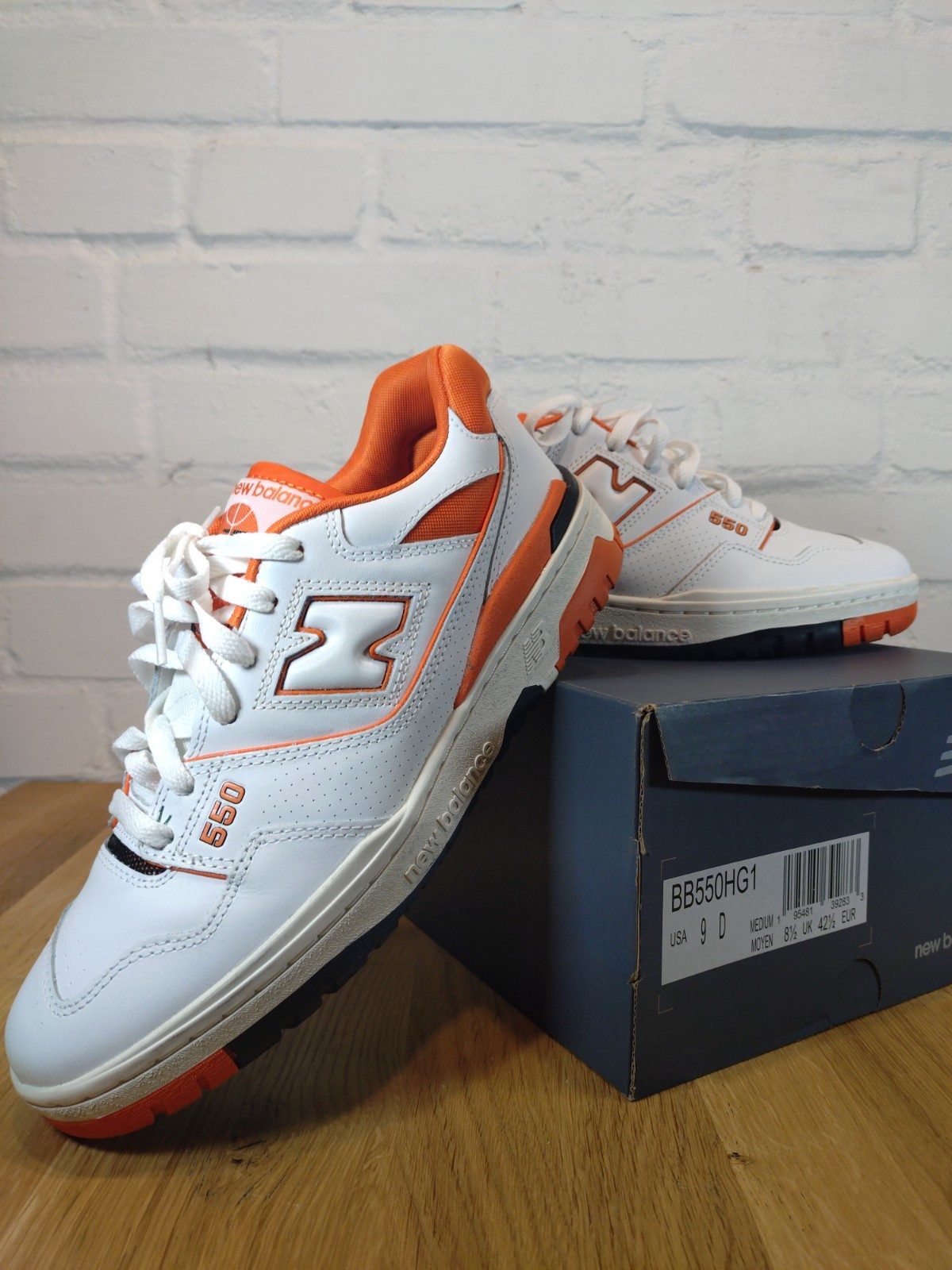 New Balance 550 Syracuse Colorway | White Orange | Size 42.5