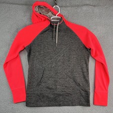 Nike Therma-Fit Hoodie Womens Medium Performance Gray Neon Pink Pocket Pullover