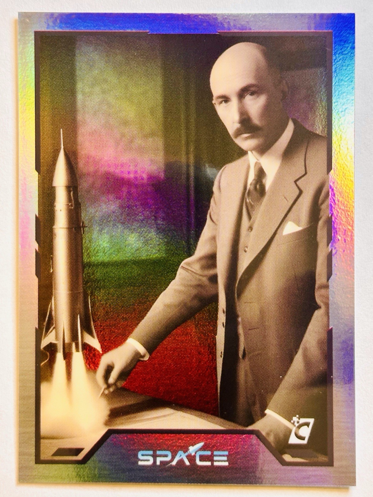 ROBERT GODDARD  #43  2025 Cardsmiths SPACE Galactic Edition Rainbow HoloFoil