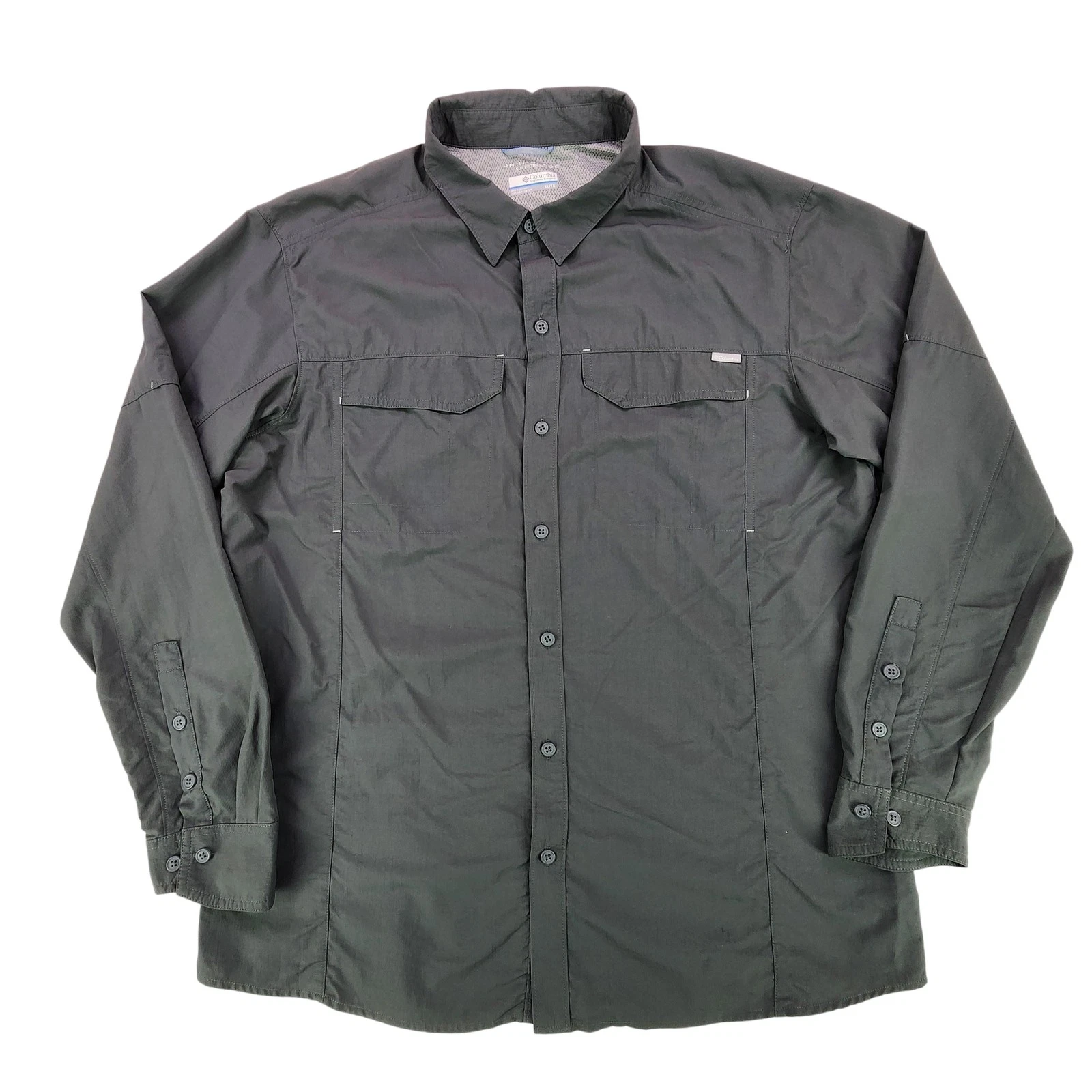 Columbia Shirt Mens Extra Large Gray Omni Shade Sun Protection Fishing Outdoor