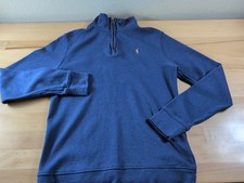 Polo Ralph Lauren Boys Blue 1/4 Zip Pullover Sweater Size L 14-16 Cotton