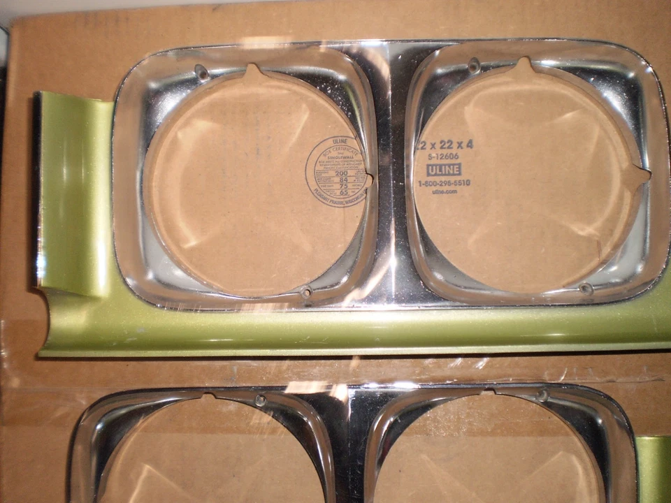 PAIR HEADLIGHT BEZELS ALL 1971 BUICK GS STAGE 1 GSX SKYLARK CUSTOM SPORTWAGON GS - Image 3 of 4