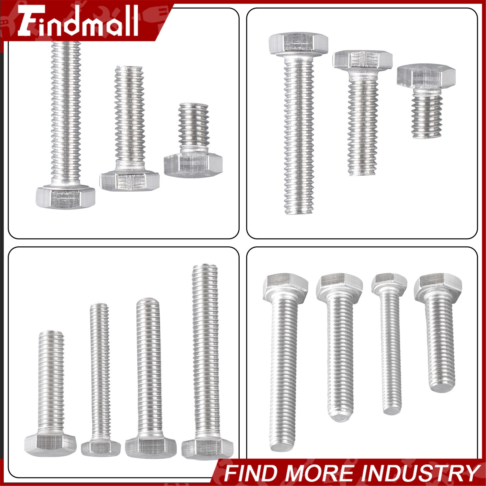 236PCS M6 M8 M10 Heavy Duty Bolts and Nuts Assortment Kit 304 Stainless Steel