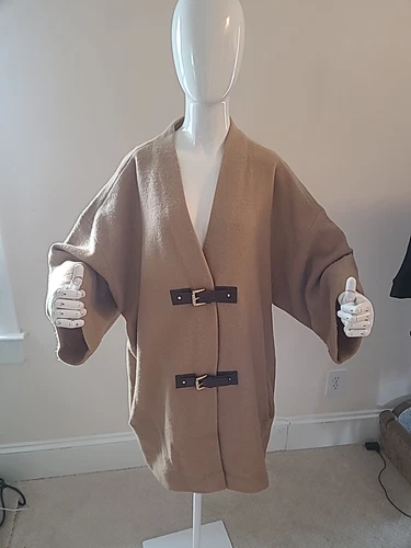 Cappotto vestito donna Michael Kors taglia 2x lana caramello marrone