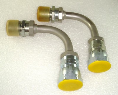 Pair of Anelva 90° ANGLE HELIUM SPLITTER MANIFOLD 5400-S5-8 to 5400-S2-8 for CTI