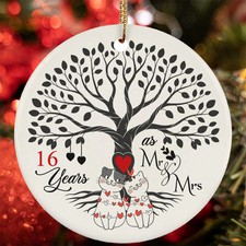 16th Wedding Anniversary Ornament Cat Couple 16 Year As Mr Mrs Christmas Gift