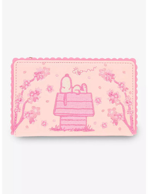 Peanuts Loungefly Snoopy Cherry Blossom Pink Wallet NWT