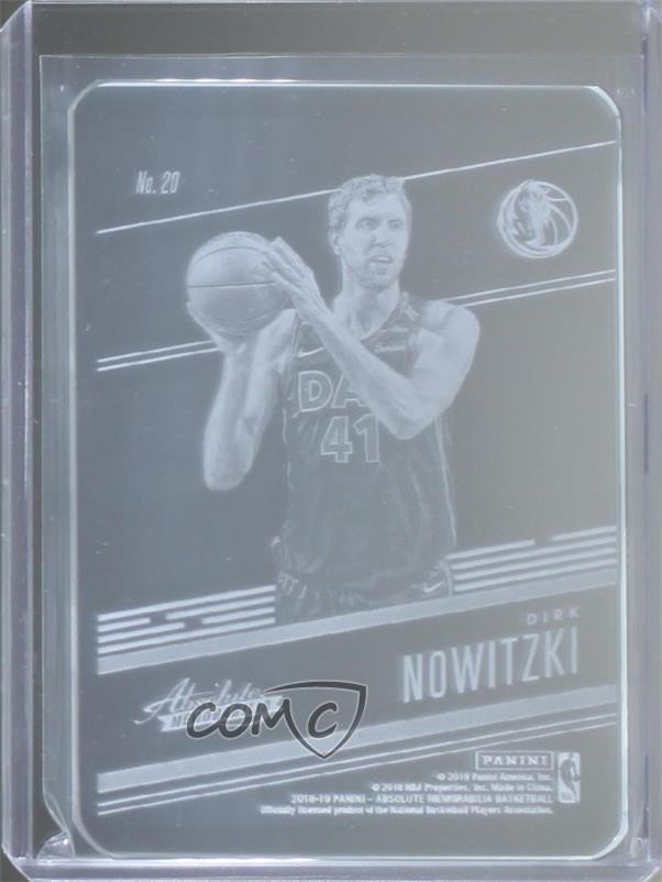2018-19 Panini Absolute Memorabilia Glass Dirk Nowitzki #20 HOF 09ph