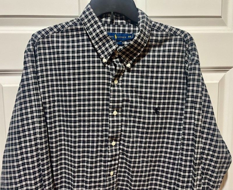Men's 2XL POLO RALPH LAUREN RL Classic Collection Long Sleeved Slim Dress Shirt