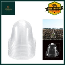 Mini Greenhouse Plant Dome Cover, Clear Plastic Garden Cloche 10-Pack 4.1" Round