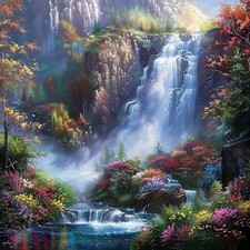 5D Diamond Painting Kits for Adults Beginner,Waterfall Landscape Diamond Art ...