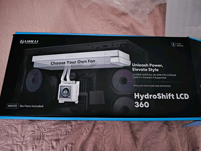 Lian Li HydroShift LCD 360 Weiß CPU-AIO-Flüssigkeitskühler ohne Lüfter