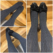 Pure Merino Wool Cable Knit Tights Charcoal Grey (S) UK 3-5  4ft 11"- 5ft 4" £40