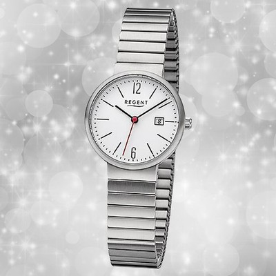 Armbanduhr Edelstahl silber Damen Uhr Analog Regent Metallarmband URF1356