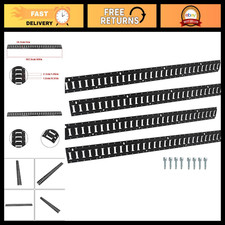 4 PCS Powder Coated Black E Track Tie Down Rail Kit - 5 Foot Heavy Duty Cargo Sy