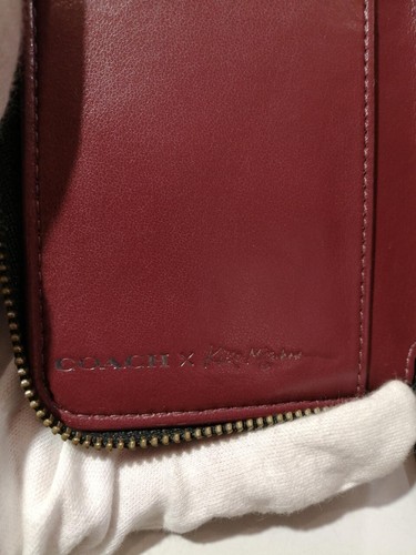 COACH Compact Zip Wallet Black Leather Purse Kiko Mizuhara Shipped from Japan - Picture 5 of 6