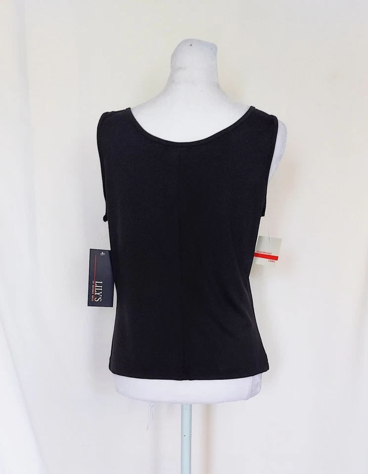 Camiseta sin mangas de tenis Lily's of Beverly Hills para mujer talla pequeña estrás negra nueva con etiquetas Foto 4 de 4