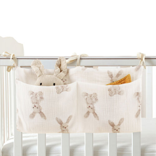 Baby Crib Pocket Nursery Organizer Bag Bedside Toys Hanging Storage Cotton Bag