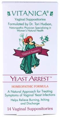 Vitanica Yeast Arrest, for Yeast Infection Symptoms, 14 Suppositories