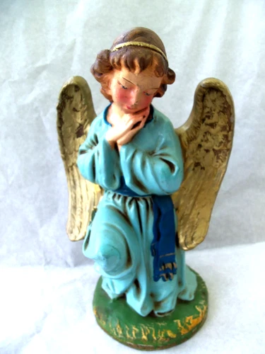 Vtg Nativity Angel Kneeling VERY LARGE!  ITALY!  9 INCHES TALL!