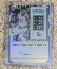 Udoka Azubuike Panini Contender Draft Pick Gold Tournament Ticket /49 Kansas