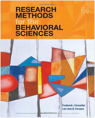Research Methods for the Behavioral Sciences 6e