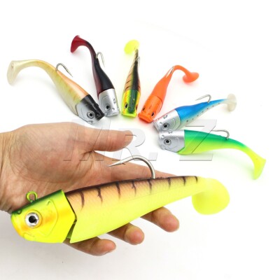 10 4/5 OZ Big Game Trolling Jigging Head Soft Fishing Lure Bait  Wobbler T Tail