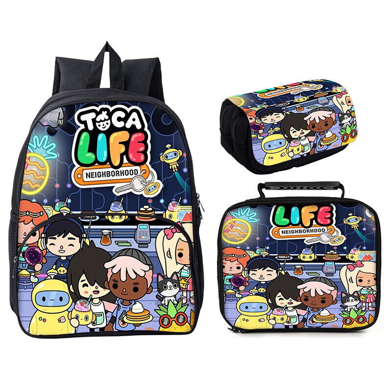 Toca Life World Kids Backpack Girls Boys Schoolbag Pencil Case Travel  Rucksack