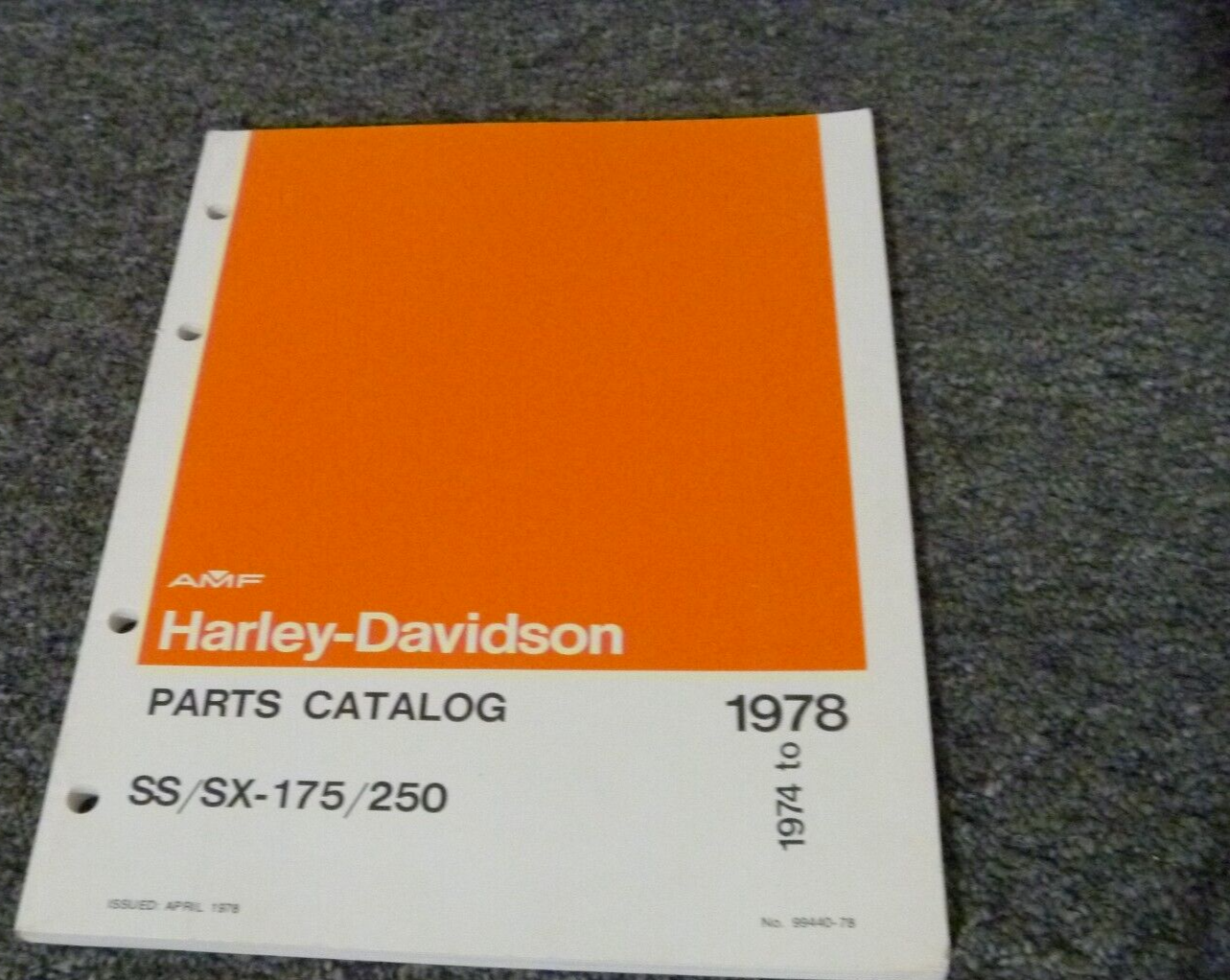 1976 Harley Davidson SS175 SS250 SX175 SX250 Motorcycle Parts Catalog