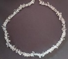 Gemstone Healing 36". Clasp 925 Silver Very Clear Quartz Chip Beaded Necklace